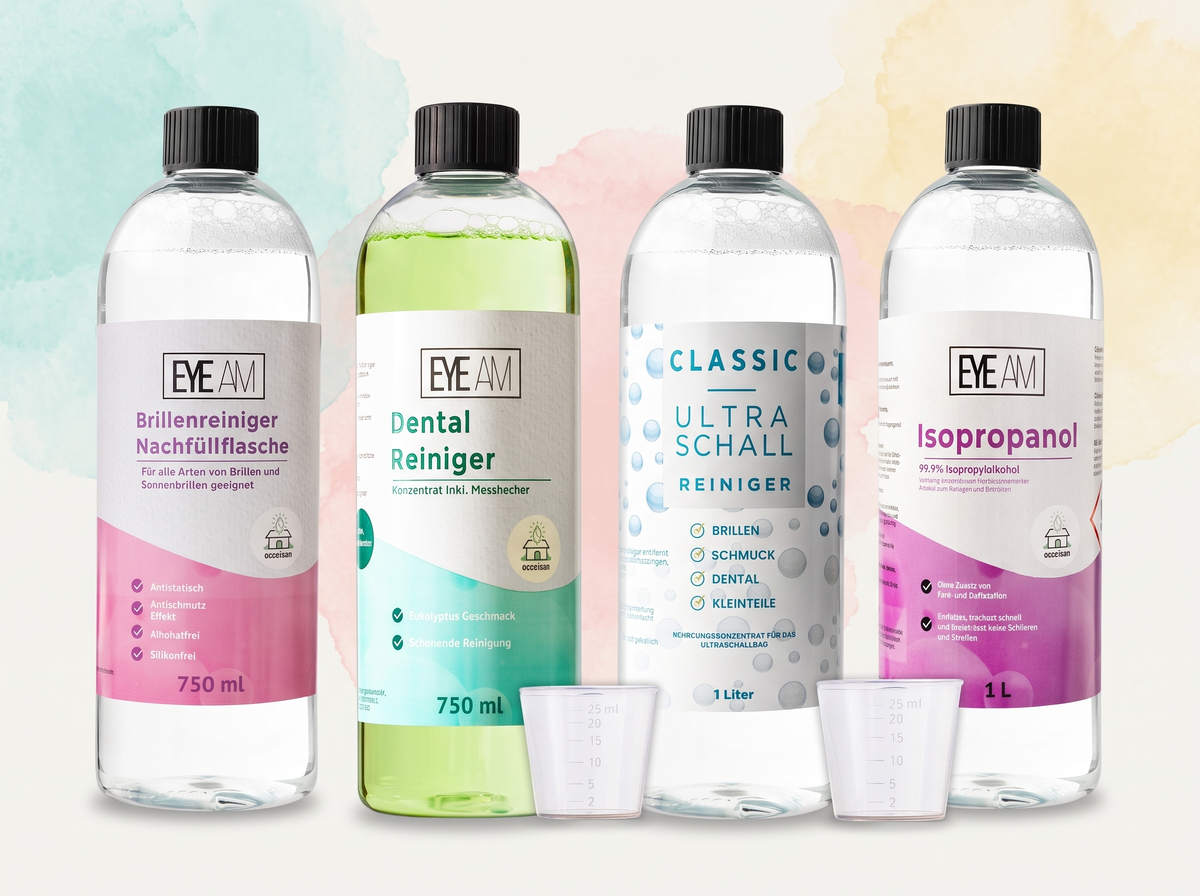 EyeAm Bestseller: Nachfüllflasche, Dental und Classic Ultraschall-Konzentrat, Isopropanol