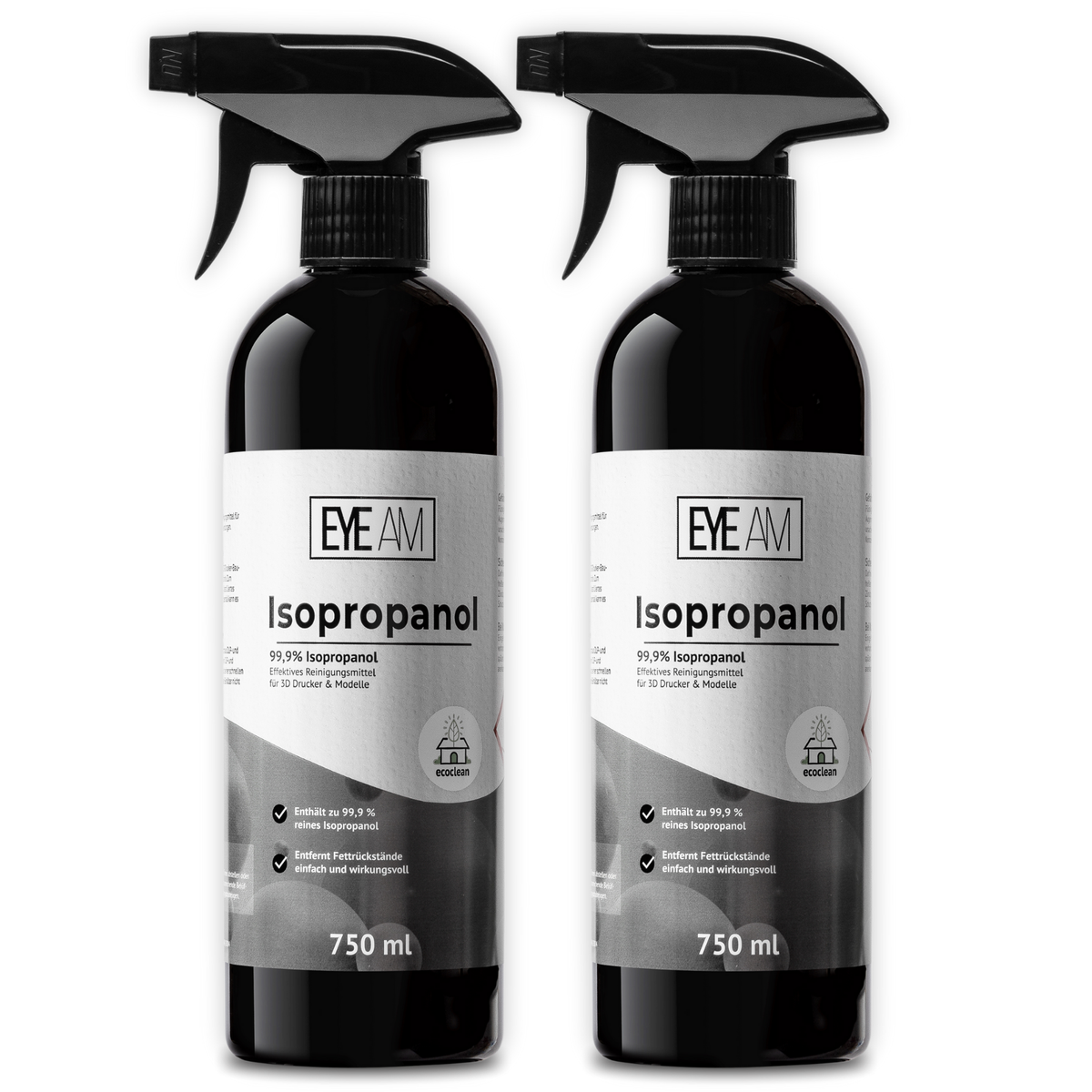 EyeAm Isopropanol 99% für 3D-Druck, Sprühflasche - 1500ml - ideal für 3D-Druck Nachbearbeitung